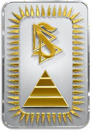 El logotipo de Religious Technology Center; los símbolos de Scientology y Dianética